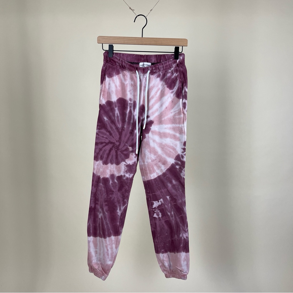 Cotton Citizen Milan Cotton Sweatpant Jogger In Tie Dye Pink Magenta Vortex